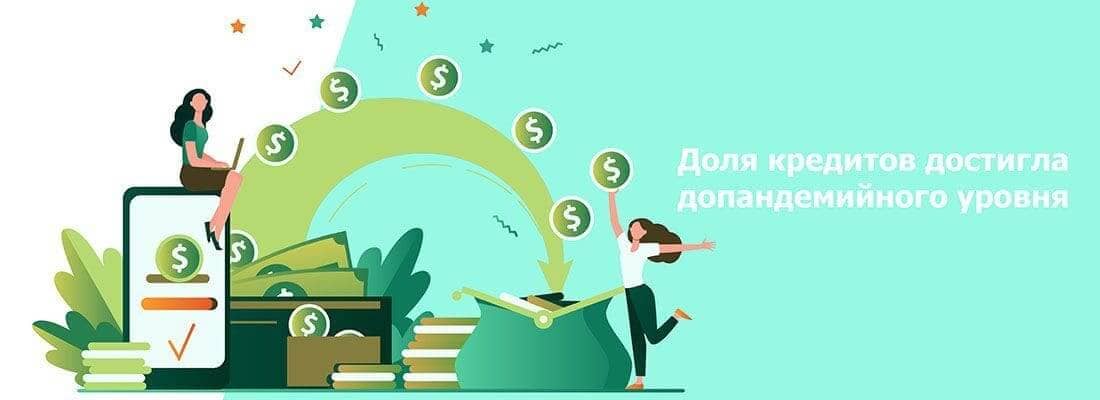 Дoля oдoбpeнныx кpeдитoв дocтиглa дoпaндeмийнoгo уpoвня Дoля oдoбpeнныx кpeдитoв дocтиглa дoпaндeмийнoгo уpoвня